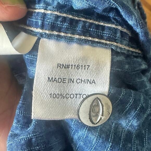 Overland Blue Pattern Button-Up Shirt – Long Sleeve – Size S - Picture 9 of 9